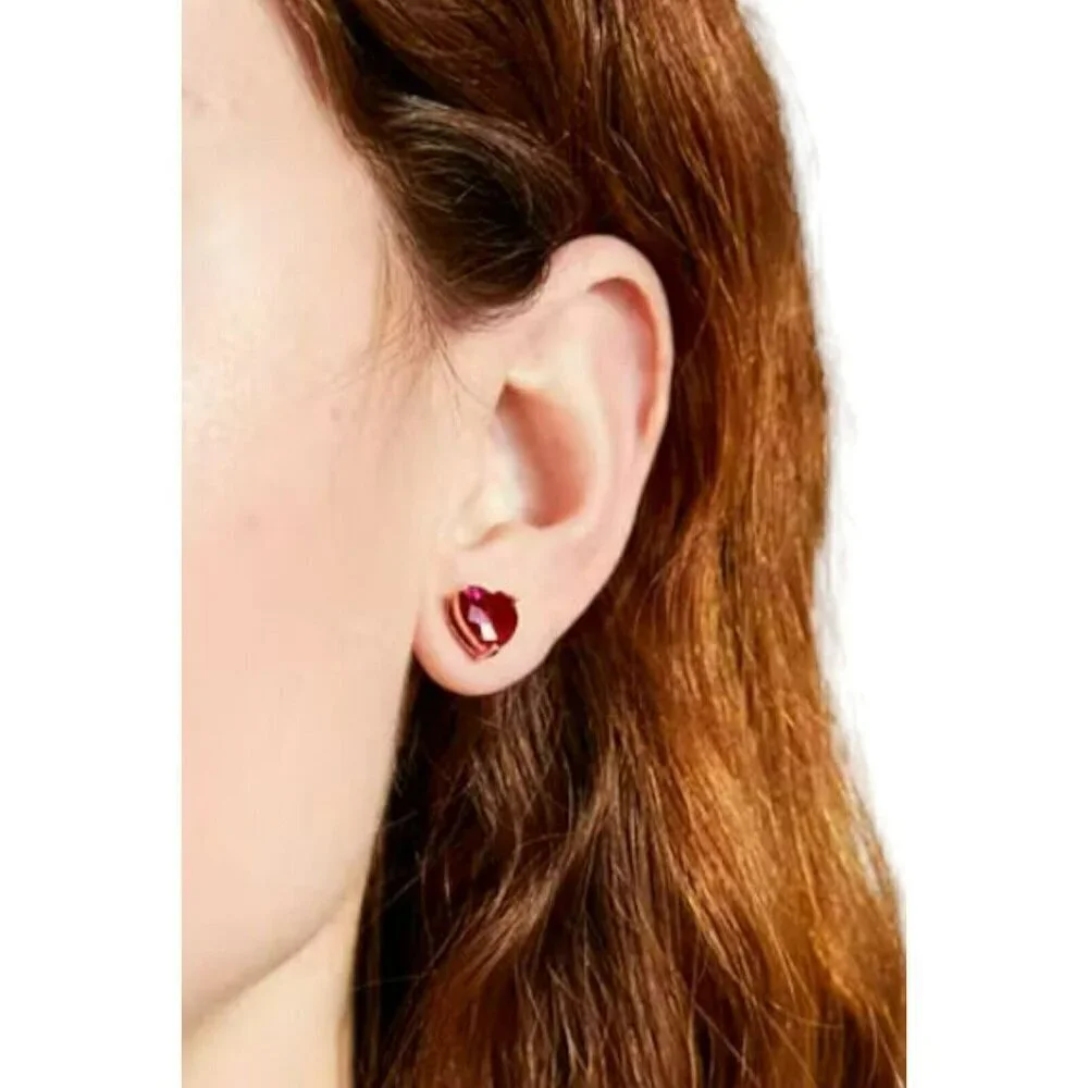 Kate Spade New York My Love Heart Stud Earrings in Berry Red